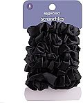 8-Ct Amazon Basics Satin Scrunchies Black Hair Ties $3.77
