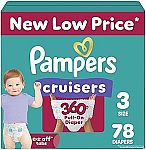 78 Count Pampers Diapers - Cruisers 360 - Size 3 $9.47
