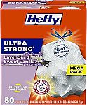 80-Ct 13-Gal Hefty Ultra Strong Tall Kitchen Trash Bags $9.55
