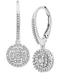 Macy's Diamond Circle Leverback Drop Earrings (1/4 ct. tw) in Sterling Silver $29.70 (orig. $250)