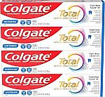 4-pack 5.1 Oz Colgate Total Active Prevention Whitening Gel Toothpaste with Fluoride $7.46