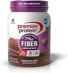 26.4 Ounces Premier Protein Powder Plus Fiber, Chocolate $13.42