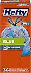 36-Count 30-Gallon Hefty Blue Trash Bags $4.65