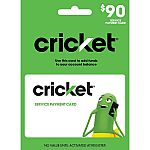 Target Circle Card Members: $90 Cricket Wireless Prepaid Refill Card $66.50