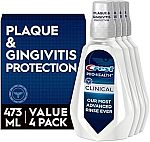 4 Pack 16 fl oz Crest Pro-Health Clinical Mouthwash with CPC $11