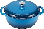 Amazon Basics 7.3-Quart Cast Iron Dutch Oven Pot with Lid $35