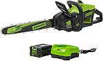 Greenworks - 80V18" Cordless Brushless Chainsaw with 4Ah battery $159.99