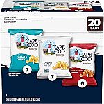 20-Count 1oz Cape Cod Kettle Cooked Potato Chips (variety pack) $7