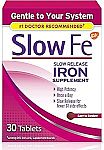 30 Count Slow Fe 45mg Iron Supplement for Iron Deficiency $3.83