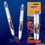 2 Count BIC 4 Color Retractable Ballpoint Pen with Marvel's Spider-Man Design $2.55