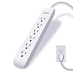 Philips 6-Outlet Surge Protector with 6ft Extension Cord $3.99