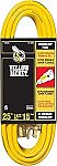 25' Yellow Jacket 15-Amp UL Extension Cord w/ Grounded Lighted Receptacle End $13.73
