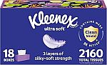18-Pack 120-Count Kleenex Ultra Soft Facial Tissues $15