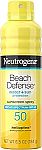 6.5-Oz Neutrogena Beach Defense Sunscreen Spray SPF 50 $3.59