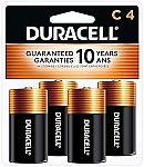 4 Count Duracell Coppertop C Batteries $5.97