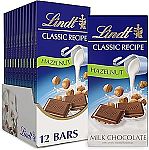 12-pack Lindt CLASSIC RECIPE Hazelnut Milk Chocolate Bar 4.4 Oz $22.46