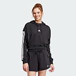 adidas Women's Essentials 3-Stripes French Terry Crop Hoodie $16