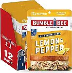 12-Pack 2.5-Oz Bumble Bee Wild Caught Tuna Pouch (Lemon & Pepper) $7.34
