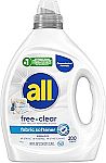 80-Oz all free clear Original Sensitive Liquid Fabric Softene $8