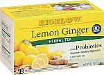 108 Count Bigelow Tea Lemon Ginger plus Probiotics Herbal Tea $8