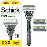 Schick Hydro Sensitive Razor + 3 Cartridges $7.49
