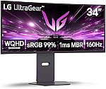 LG 34G600A-B 34" Ultragear WQHD Curved Gaming Monitor $296.99