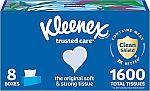 8-Pack 200-Count Kleenex Trusted Care Facial Tissues $11
