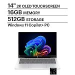 HP OmniBook 5 14" 2K Copilot+ OLED Touch Laptop (Snapdragon X Plus X1P-42-100 16GB 512GB) $479.99