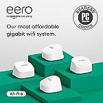 4-Pack Amazon eero 6+ mesh wifi system $189.99