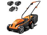 LawnMaster CLM2413A Cordless 13" Lawn Mower with 2x4Ah Battery $90 and more