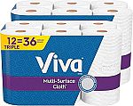 12 Count Viva Multi-Surface Cloth Paper Towels Triple Rolls $18