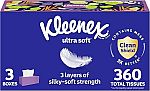 3-Pack 120-Count Kleenex Ultra Soft 3-Ply Facial Tissues $4.50