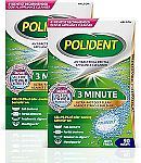 2-pack 90 Count Polident 3 Minute Antibacterial Dental Appliance Cleanser Tablets $6.27