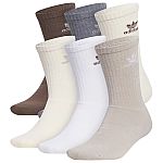 6 Pack adidas Originals Trefoil Crew Socks $7.99