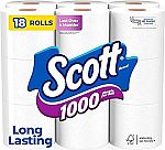 54-Rolls Scott 1000 Sheets Per Roll Toilet Paper $31.48