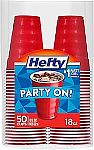 50 Count Hefty Party On Disposable Plastic Cups 18 Ounce $3.21