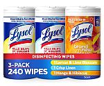 3-pack 80 Count Lysol Disinfectant Wipes $8.43