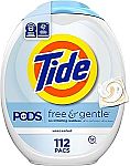 4-Pack of 112-Count Tide PODS Free & Gentle Laundry Detergent Soap Pacs $55.87