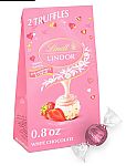 24-pack 0.8 oz Lindt LINDOR Strawberries and Cream White Chocolate Candy Truffles Mini Bag