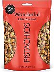 5.5-Oz Wonderful Pistachios No Shells, Chili Roasted Nuts $4
