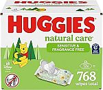 768 Count Huggies Natural Care Sensitive Baby Wipes $13.49