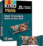 10 Count KIND Minis, Dark Chocolate Nuts & Sea Salt $3