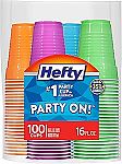 100-Count Hefty Party On Disposable Plastic Cups $7.97