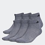 6-Pairs adidas men Athletic Cushioned Low Socks $9 + FS