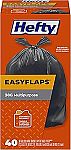 40-Count 30-Gallon Hefty Easy Flaps Multipurpose Large Unscented Trash Bags $6.73 and more