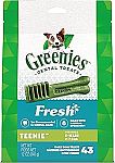 43-Ct Greenies TEENIE Natural Dental Care Dog Treats Mint Fresh Flavor $8.79