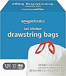 120-Count 13-Gallon Amazon Basics Trash Bags $13.03 or Lower