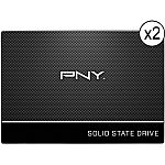 2-pack PNY 500GB CS900 SATA III 2.5" Internal SSD Kit $44.99