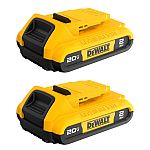 DEWALT 20-V 2-Pack Lithium-ion Battery (2 Ah) $59