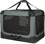 Amazon Basics 4-Doors Portable Soft-Sided Folding Travel Crate Kennel, 26" x 18" x 18" $19.99